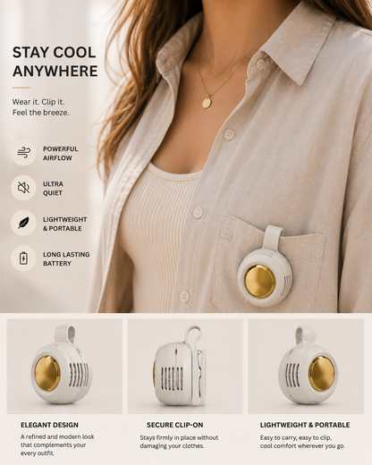 FREEZYAIR™ Wearable Clip Fan